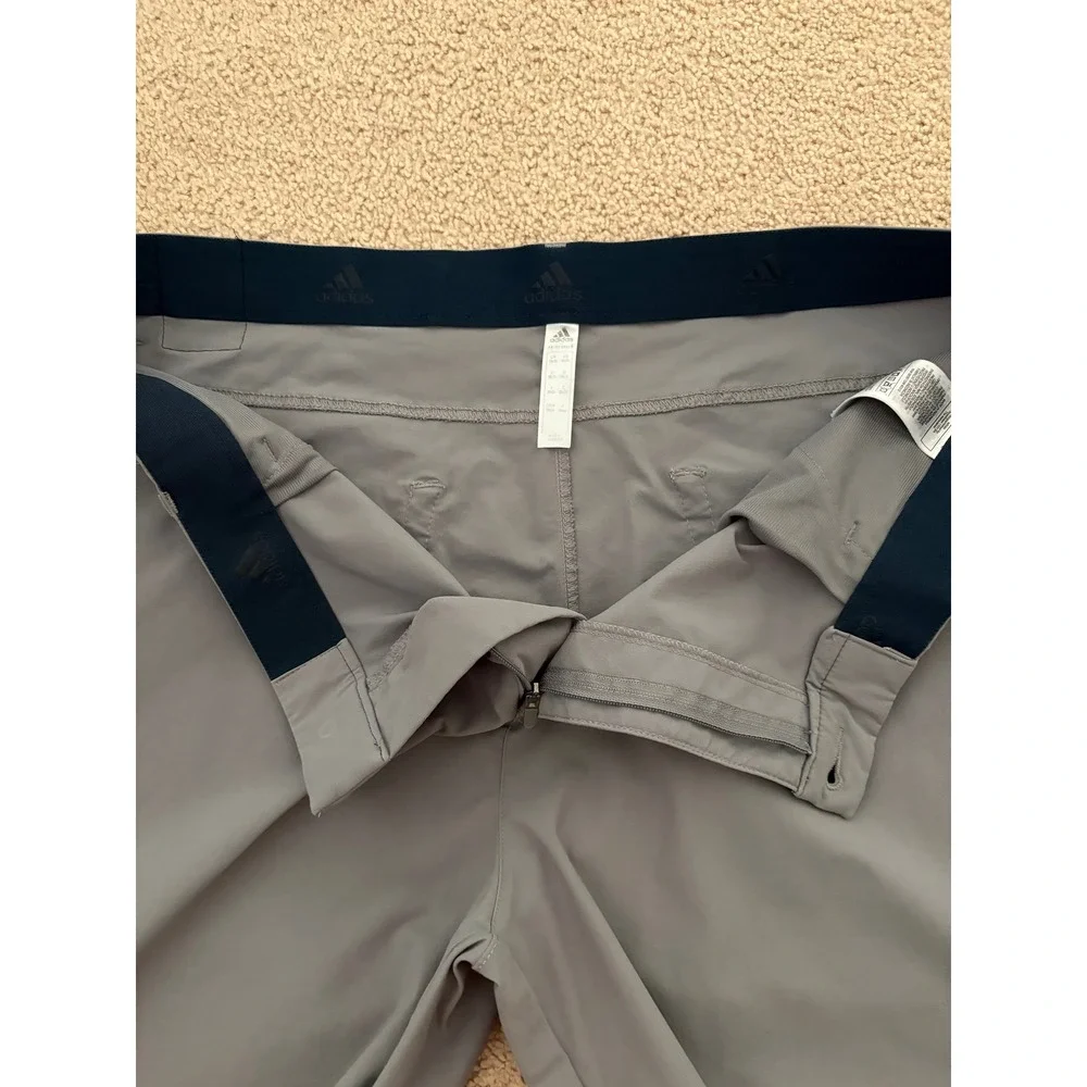 Adidas Mens Golf Go-To 5 Pocket Pants Tapered Fit 38x34 Grey Primegreen Stretch